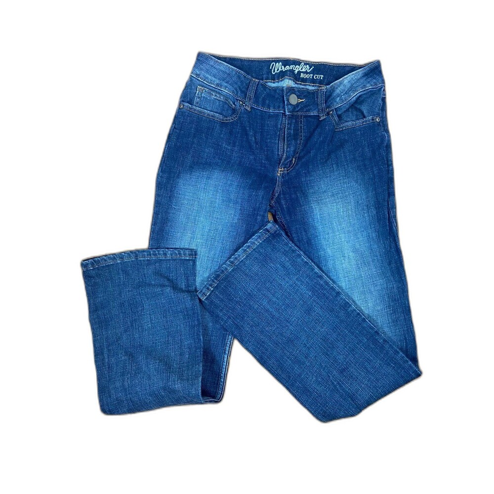 Wrangler Womens Bootcut Jeans Medium Wash Blue‎ Denim Mid Rise 9x32 09MWZAH